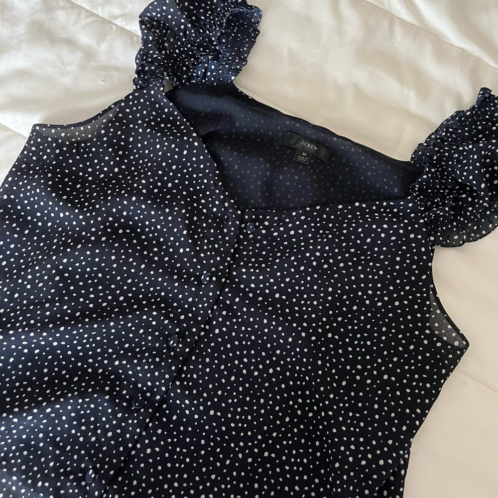 J. Crew polka dot cap sleeve blouse